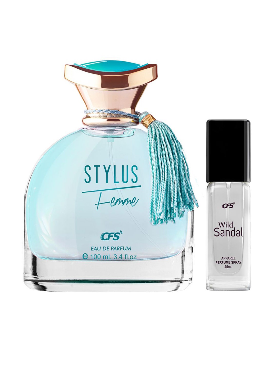 

CFS Set of Stylus Femme Eau De Parfum & Wild Sandal Perfume Spray - 100ml + 25ml, Blue