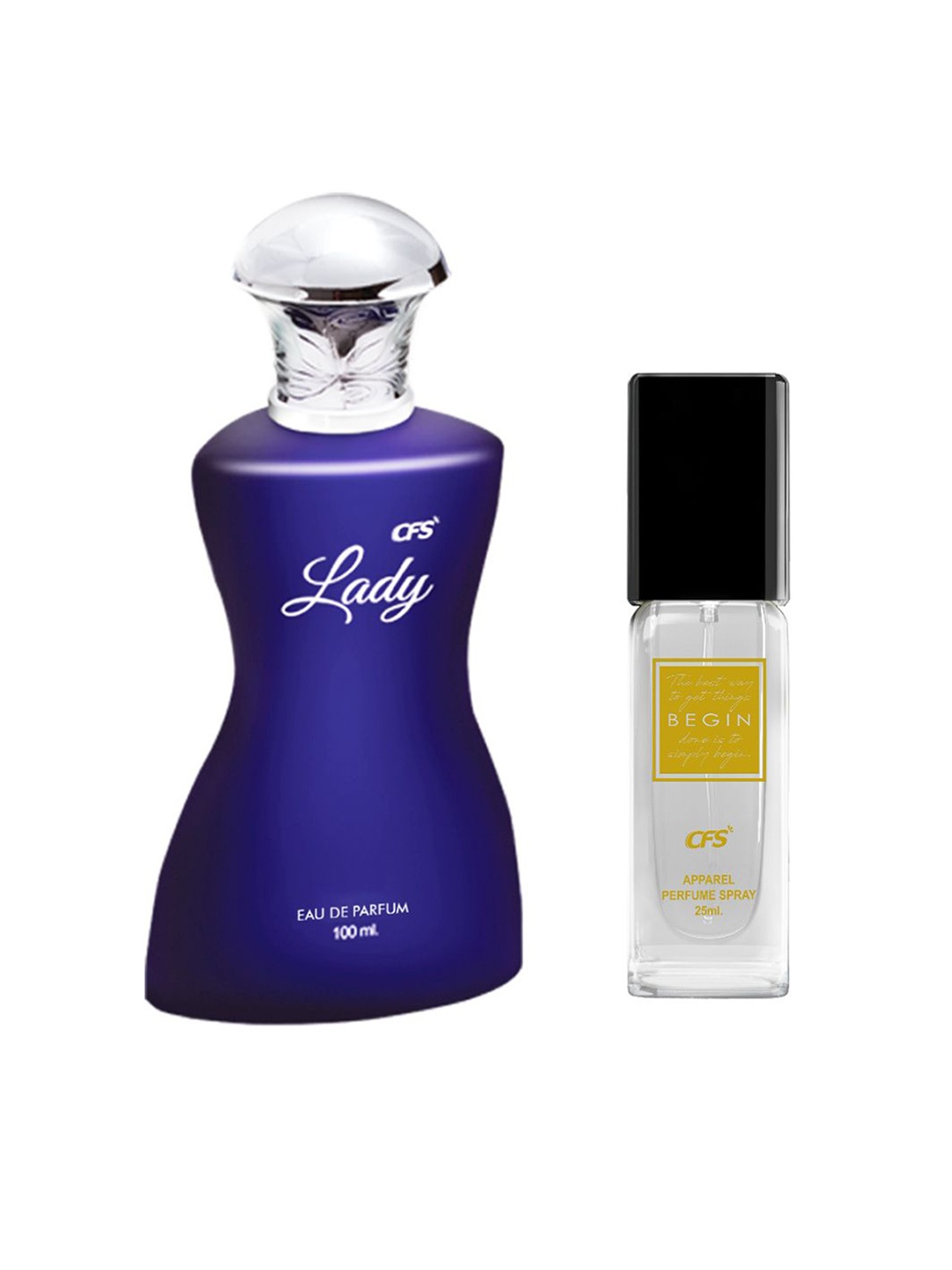 

CFS Lady & Begin Set Of 2 Eau De Parfum & Perfume Spray- 100ml + 25ml, Navy blue