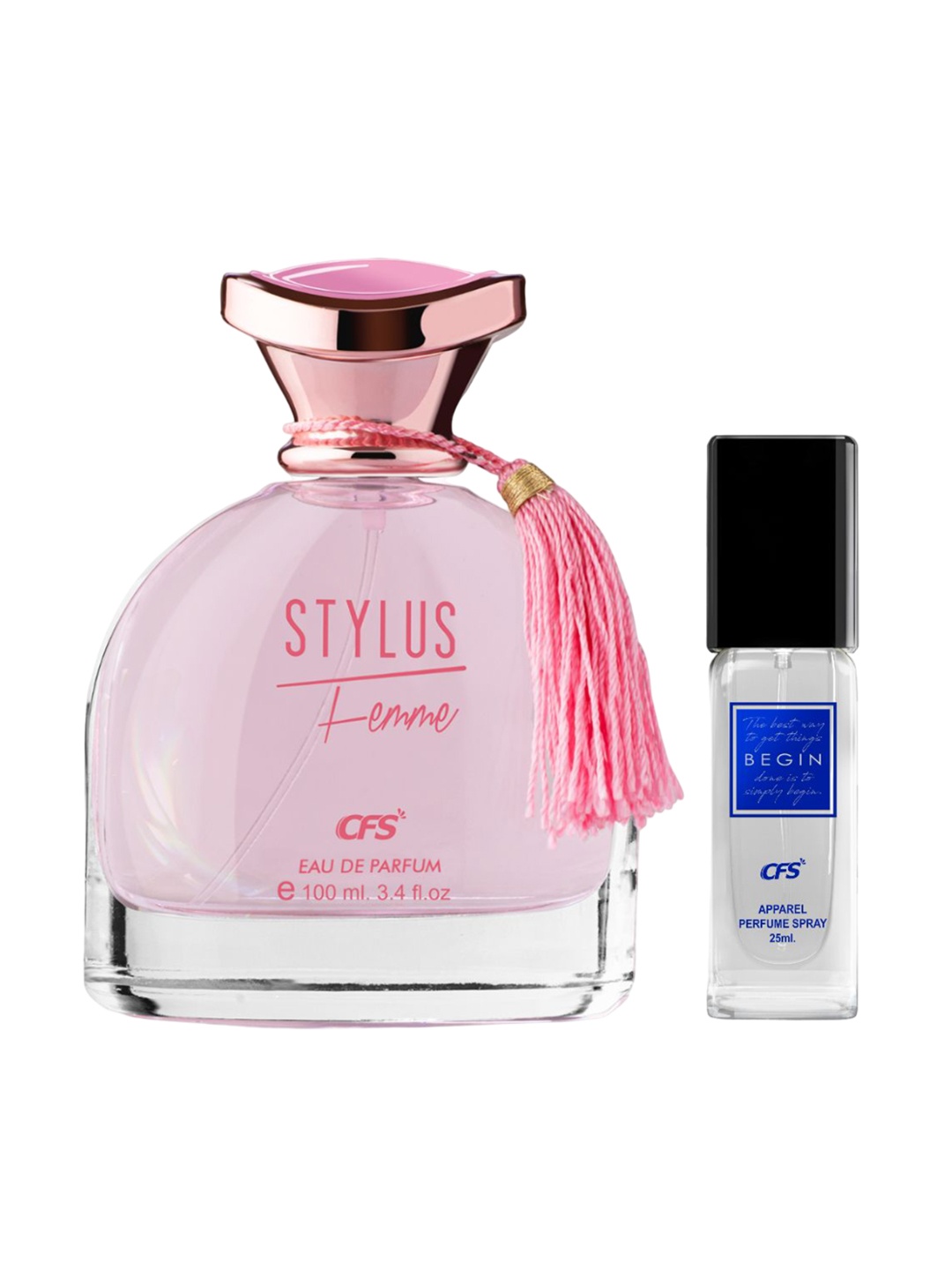 

CFS Set of Stylus Femme Eau De Parfum & Begin Perfume Spray - 100ml + 25ml, Pink