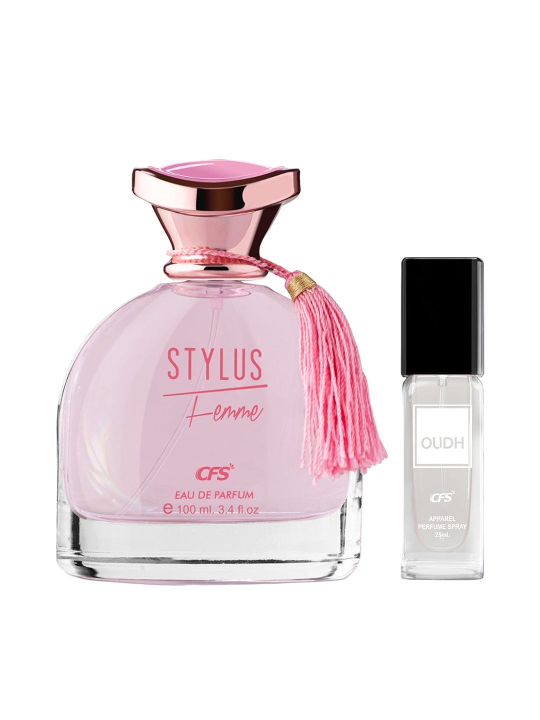 

CFS Set of Stylus Femme Eau De Parfum & Oudh Perfume Spray - 100ml + 25ml, Pink