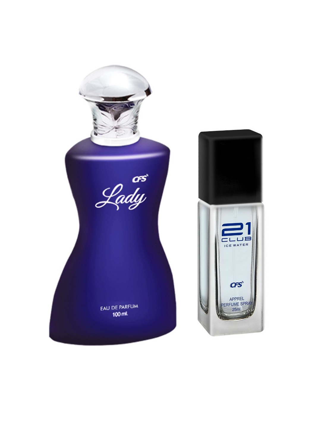

CFS Lady & 21Club Ice Water Set Of 2 Eau De Parfum & Perfume Spray- 100ml + 25ml, Navy blue