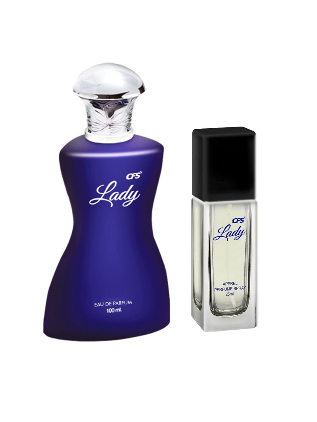 

CFS Lady Set Of 2 Long Lasting Eau De Parfum 100ml & 25ml, Navy blue