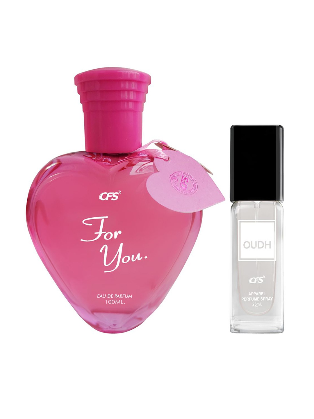 

CFS Set of For You Eau De Parfum - 100ml & Oudh White Apparel Perfume - 25ml, Pink