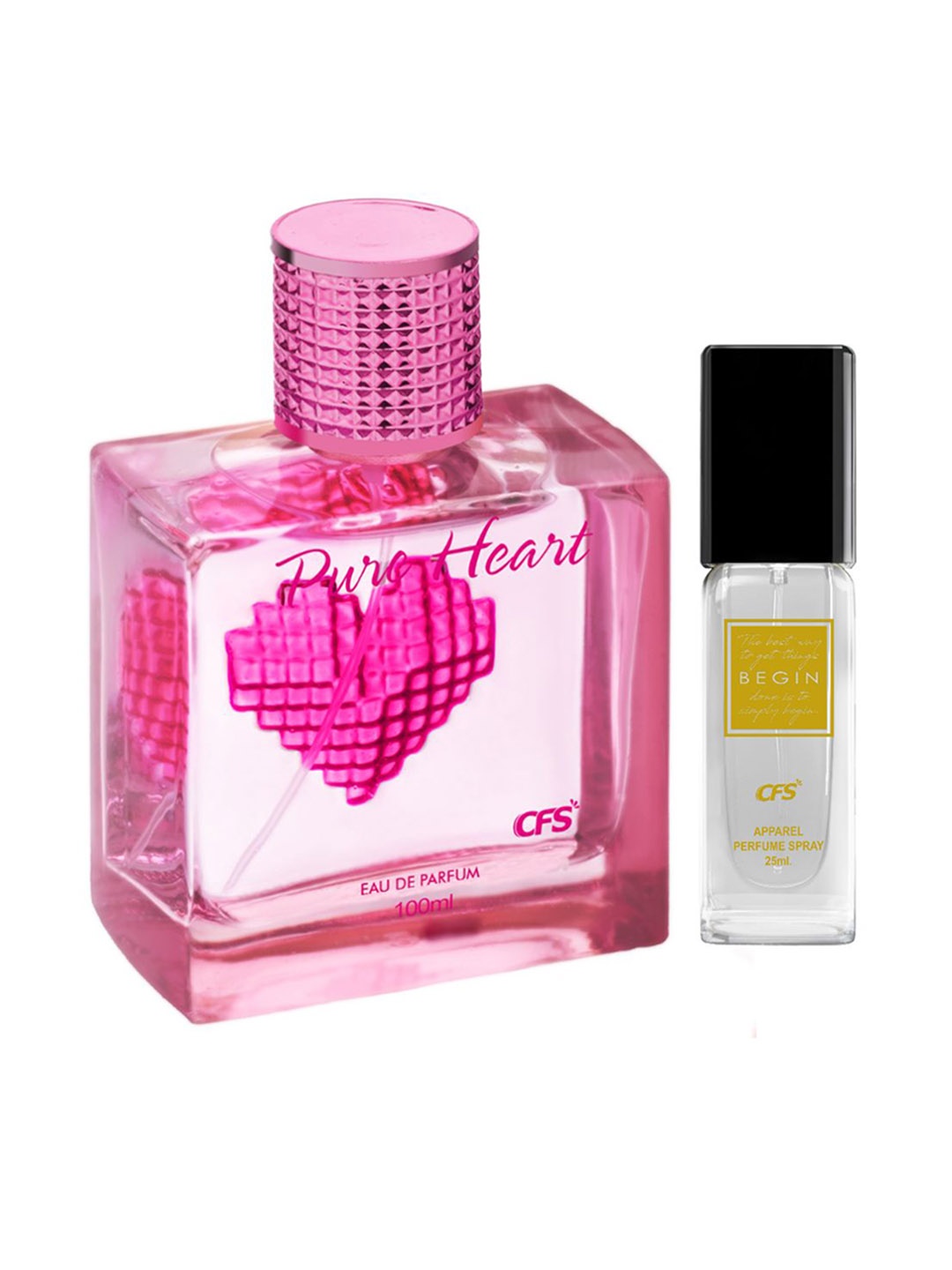 

CFS Set of Pure Heart Eau De Parfum 100ml & Begin Perfume Spray 25ml, Pink