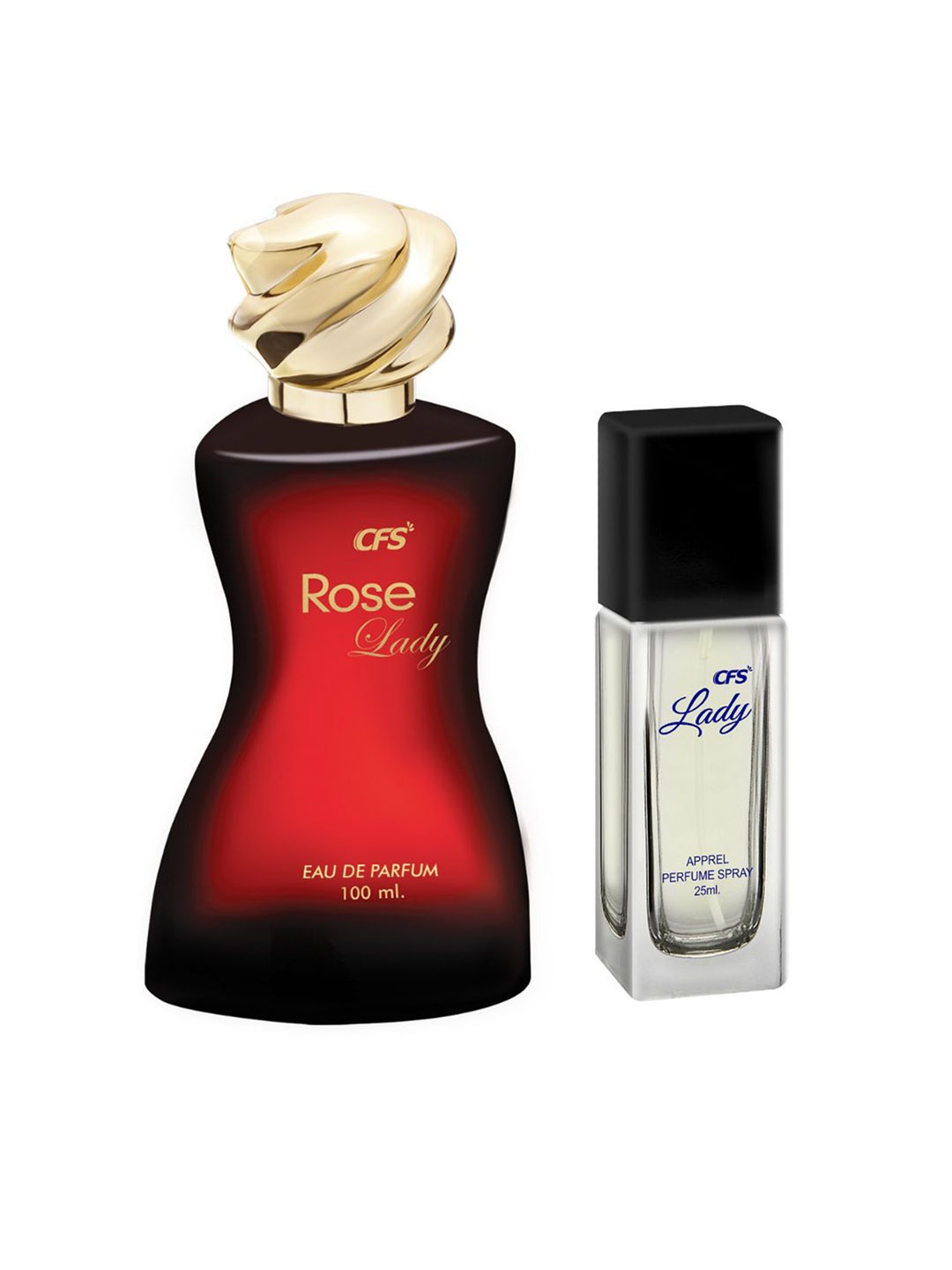 

CFS Set of Rose Lady Eau De Parfum & Lady Perfume Spray - 100ml + 25ml, Red