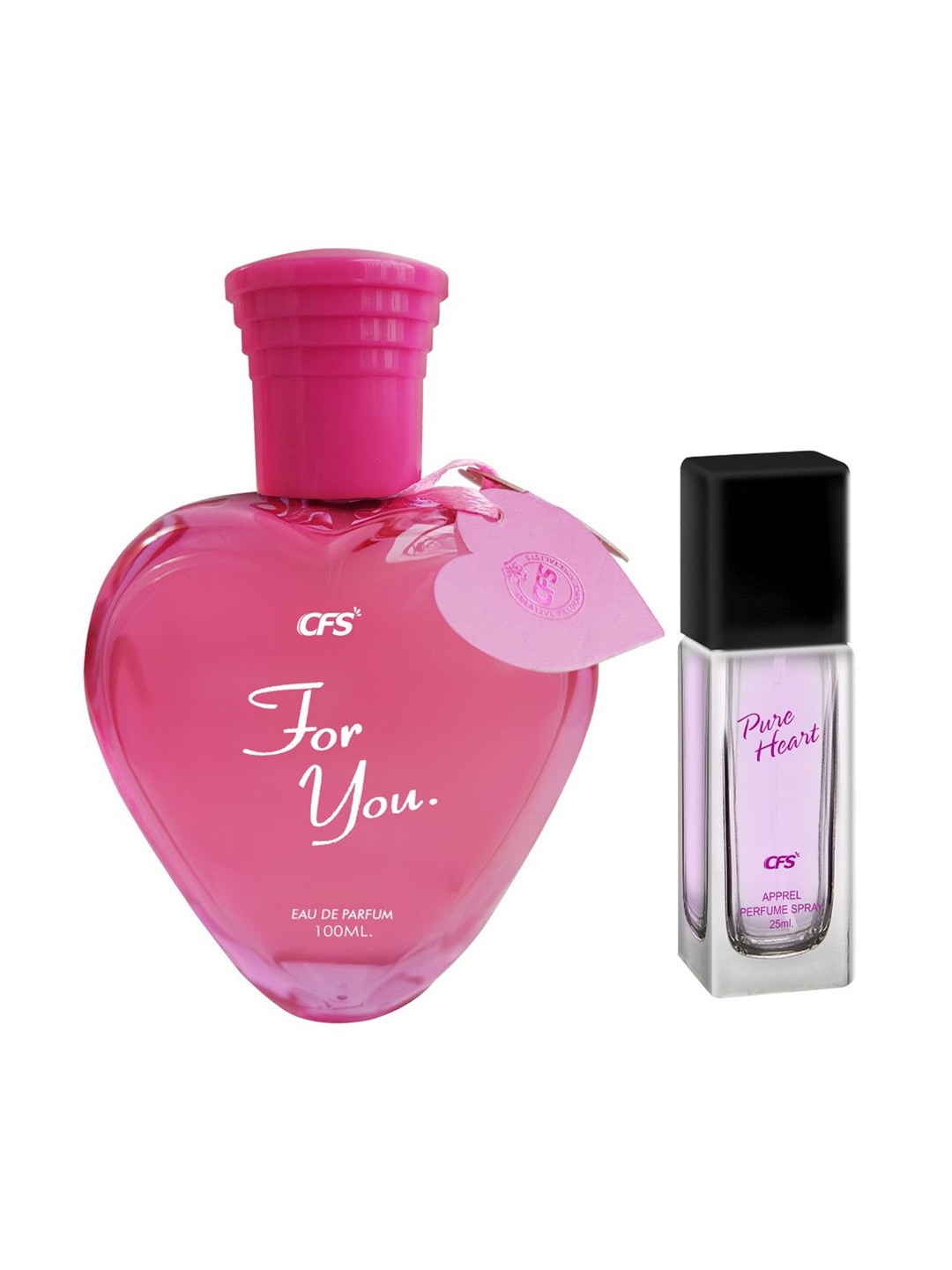 

CFS For You & Pure Heart Set Of 2 Long Lasting EDP - 100 ml - 25 ml, Pink