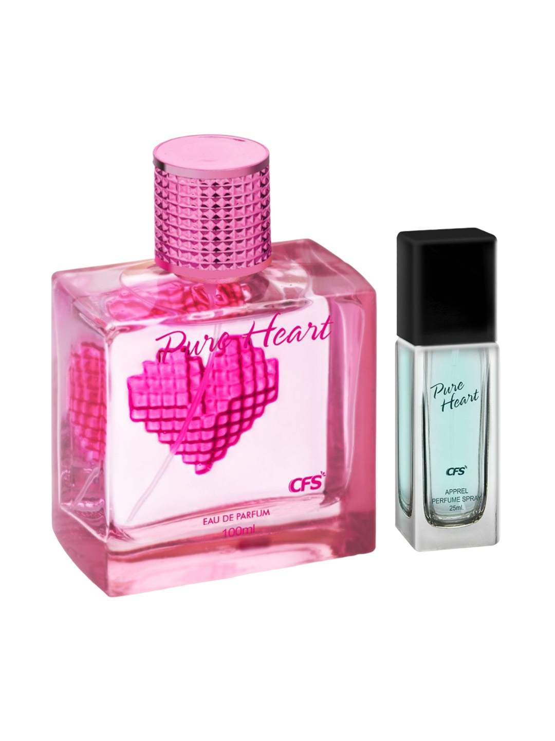 

CFS Set of Pure Heart Pink Eau De Parfum - 100ml & Pure Heart Blue Apparel Perfume - 25ml