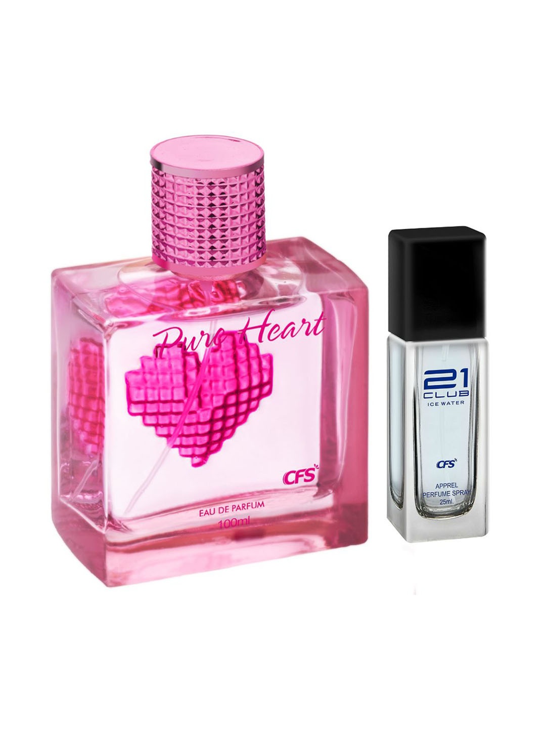 

CFS Set of Pure Heart Eau De Parfum & 21 Club Ice Water Perfume Spray - 100ml + 25ml, Pink