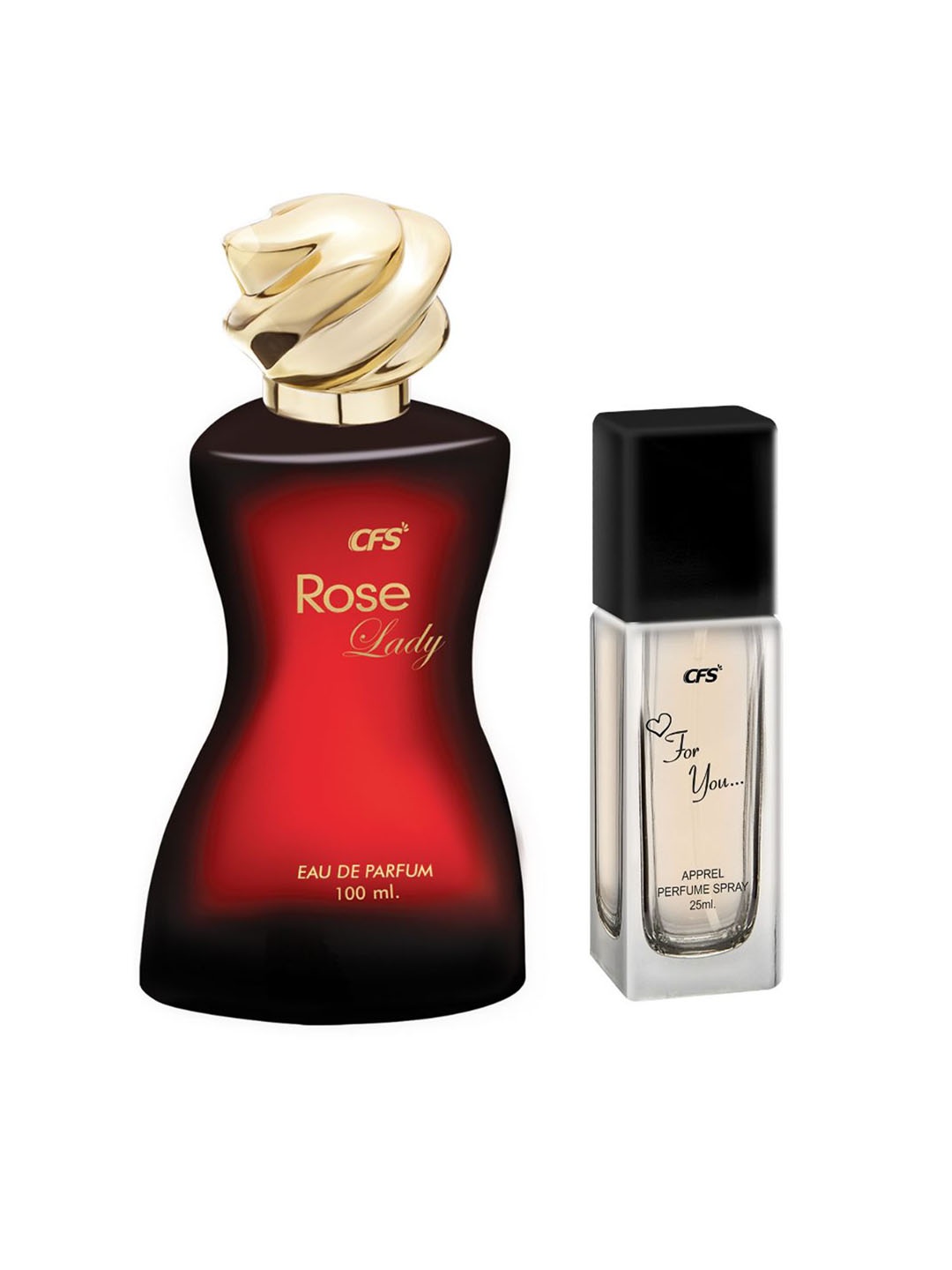 

CFS Set of Rose Lady Eau De Parfum & For You Perfume Spray - 100ml + 25ml, Red