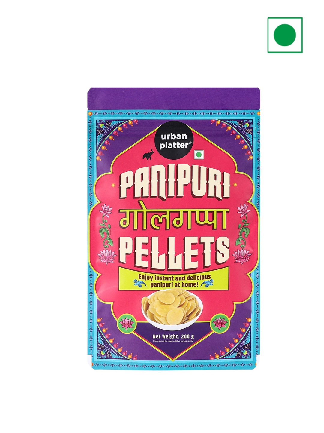 

URBAN PLATTER Ready-To-Fry Dry Gol Gappa - 200gm, Purple