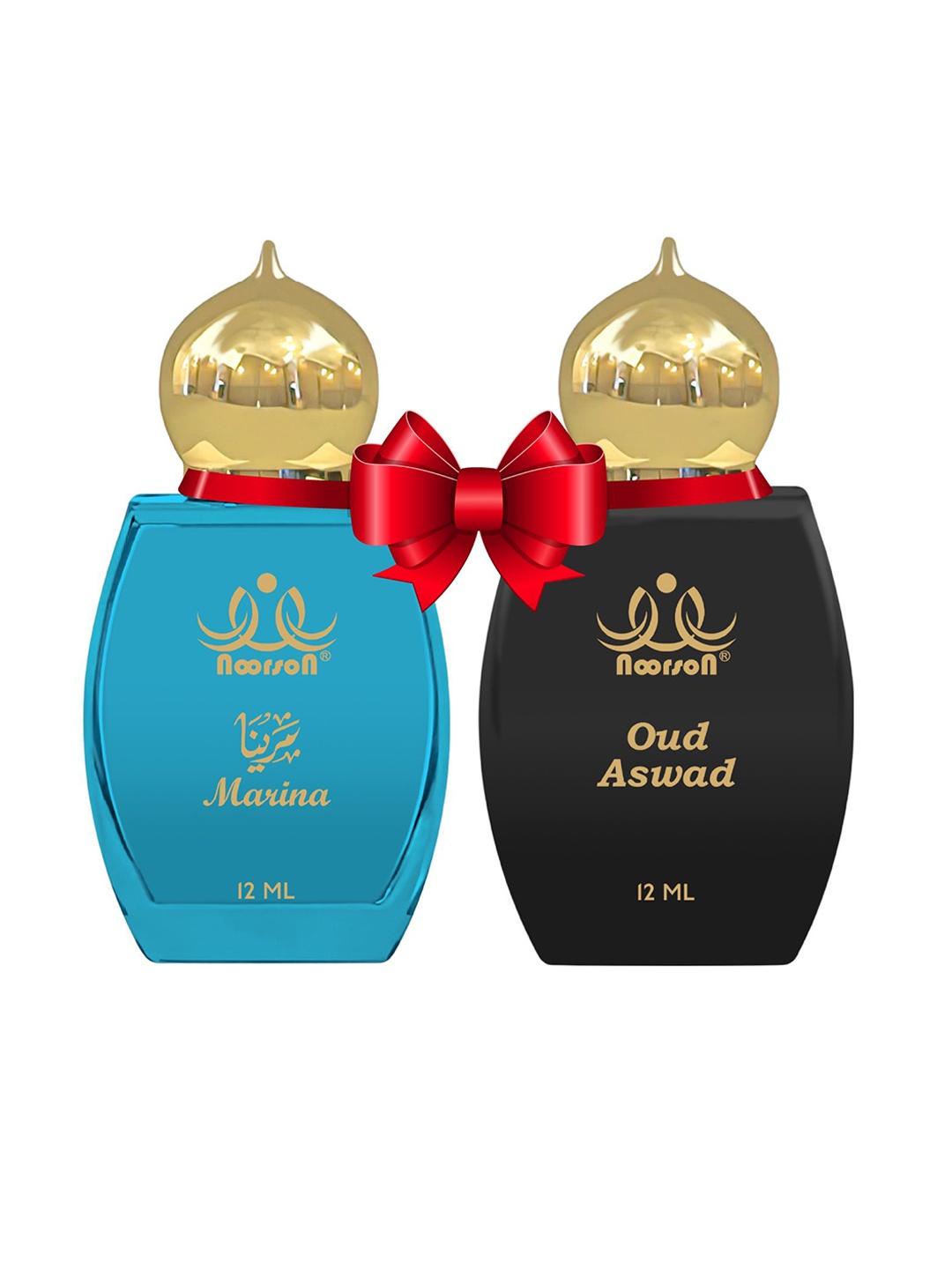 

Noorson Set of 2 Marina & Oud Aswad Long Lasting Roll-On Attar - 12ml Each, Blue