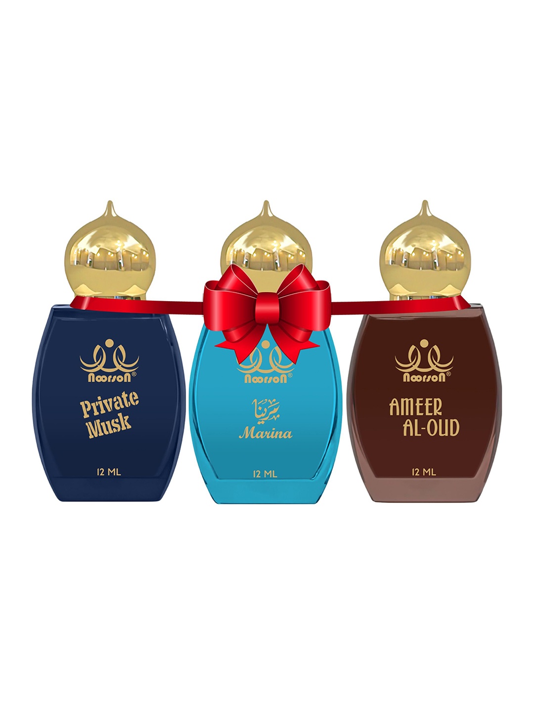 

Noorson Set of 3 Private Musk Marina & Ameer Oud Roll-On Attar - 12ml Each, Blue