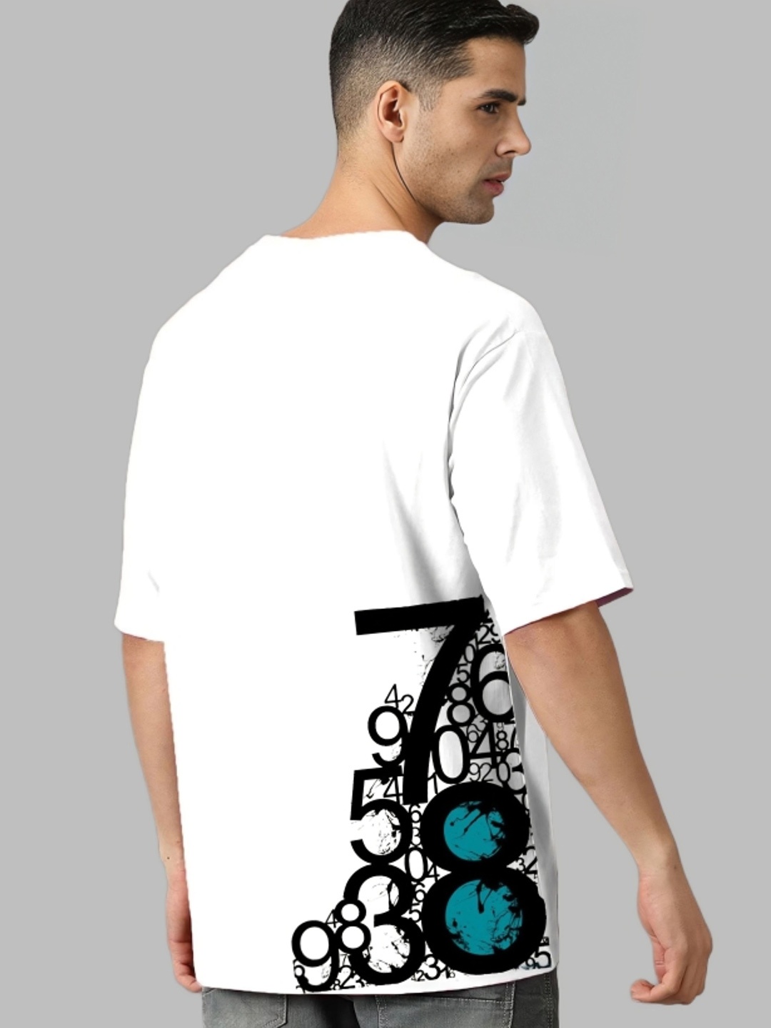 

Elibolz Men Printed Round Neck T-shirt, White