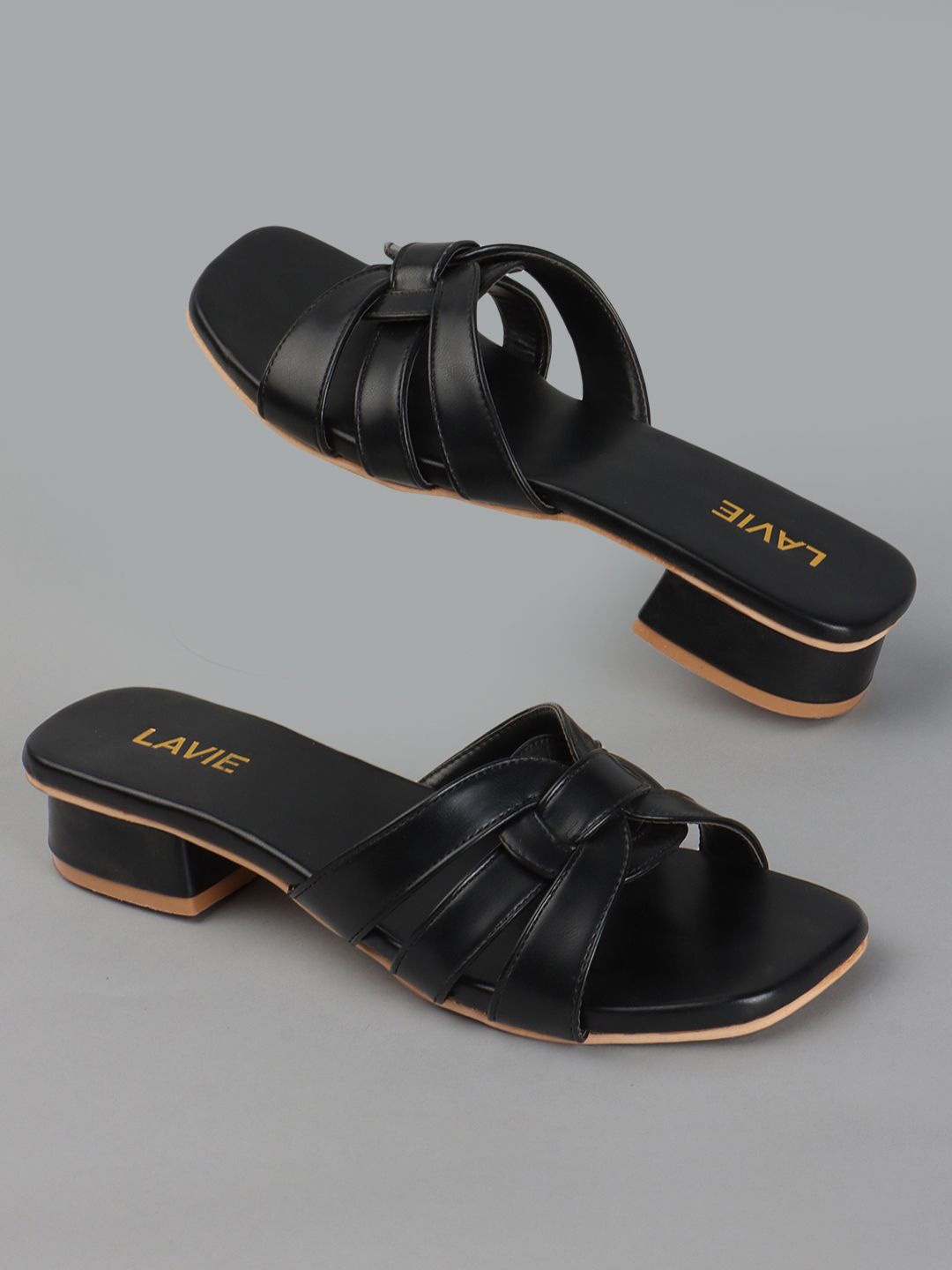 

Lavie Open Toe Block Heels, Black