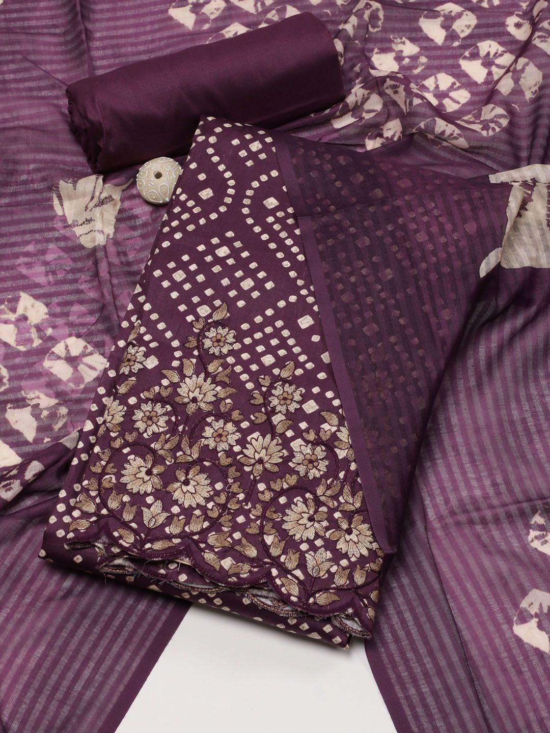 

Meena Bazaar Printed Unstitched Dress Material, Purple