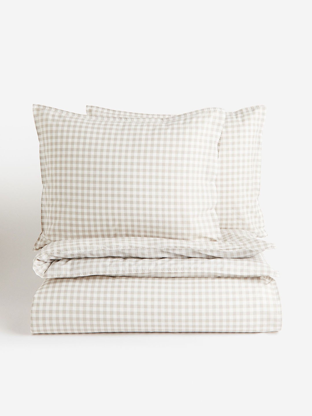 

H&M Patterned Double King Size Duvet Cover Set, Beige