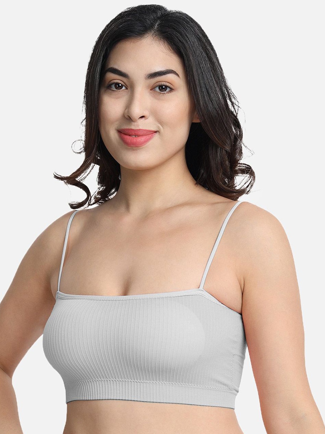 

Gopalvilla Bralette Bra Medium Coverage Lightly Padded Bra, Grey