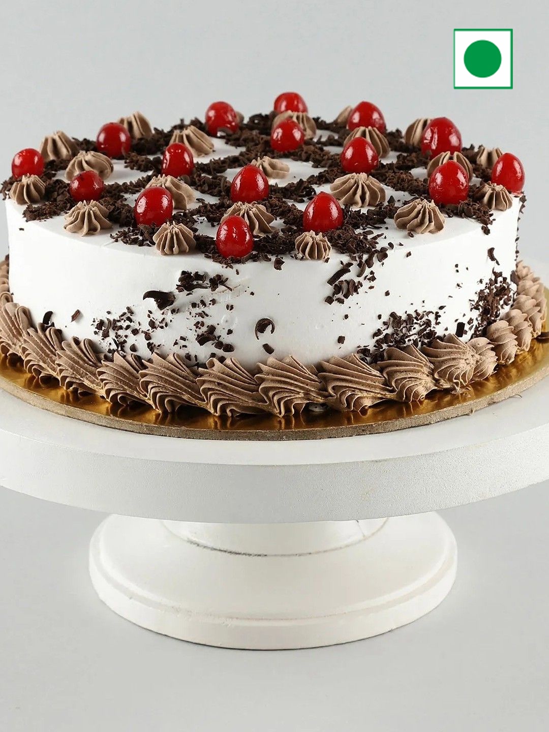 

fnp Black Forest Flavor Eggless Round Cake- 1 Kg, Brown