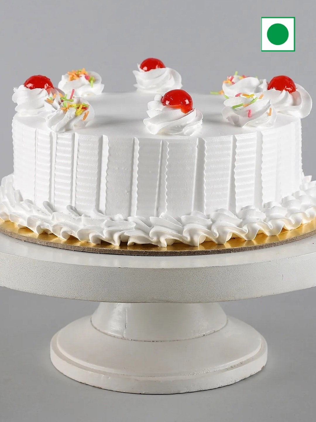 

fnp Fresh Vanilla Flavor Eggless Round Cake- 1kg, White