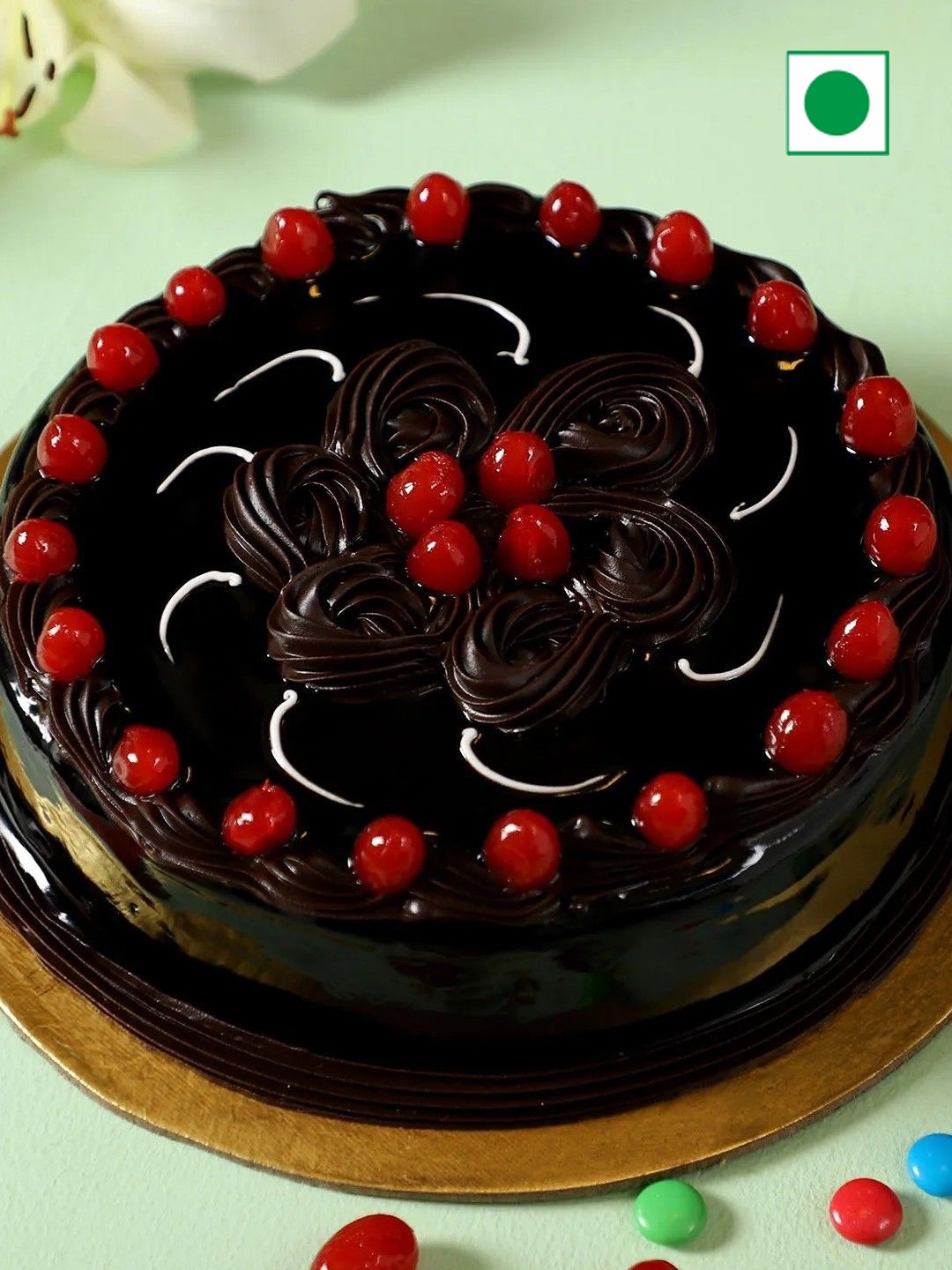 

fnp Chocolate Truffle Flavor Eggless Round Cake - 500Kg, Brown