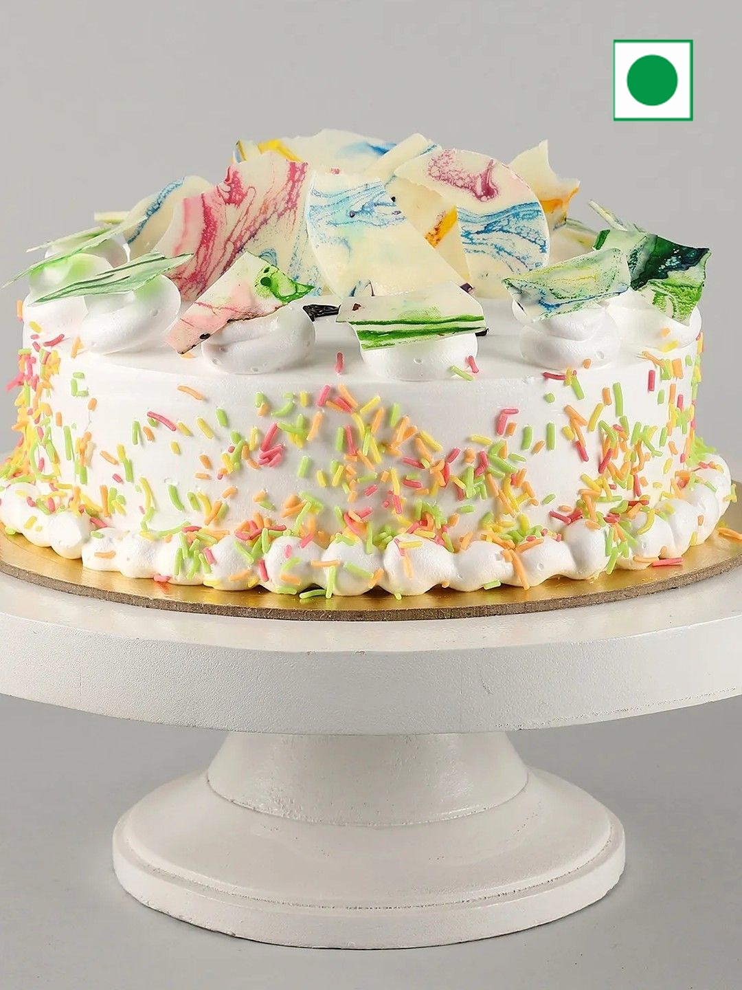 

fnp Happy Holi Vanilla Flavor Eggless Round Cake - 1kg, White