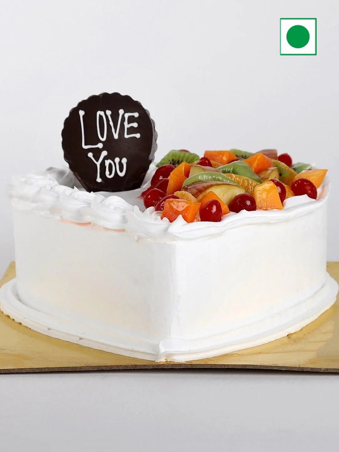 

fnp Vanilla Flavor Eggless Heart Shape Cake- 500 g, White