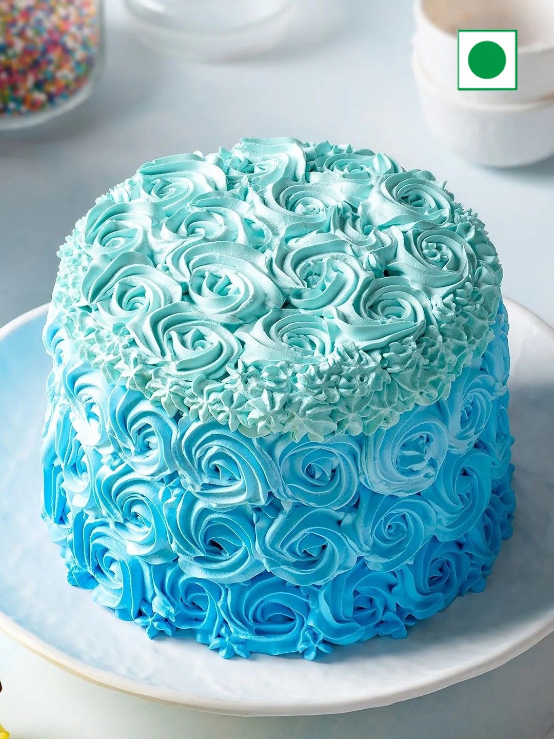 

fnp Chocolate Flavor Eggless Round Cake 1Kg, Blue