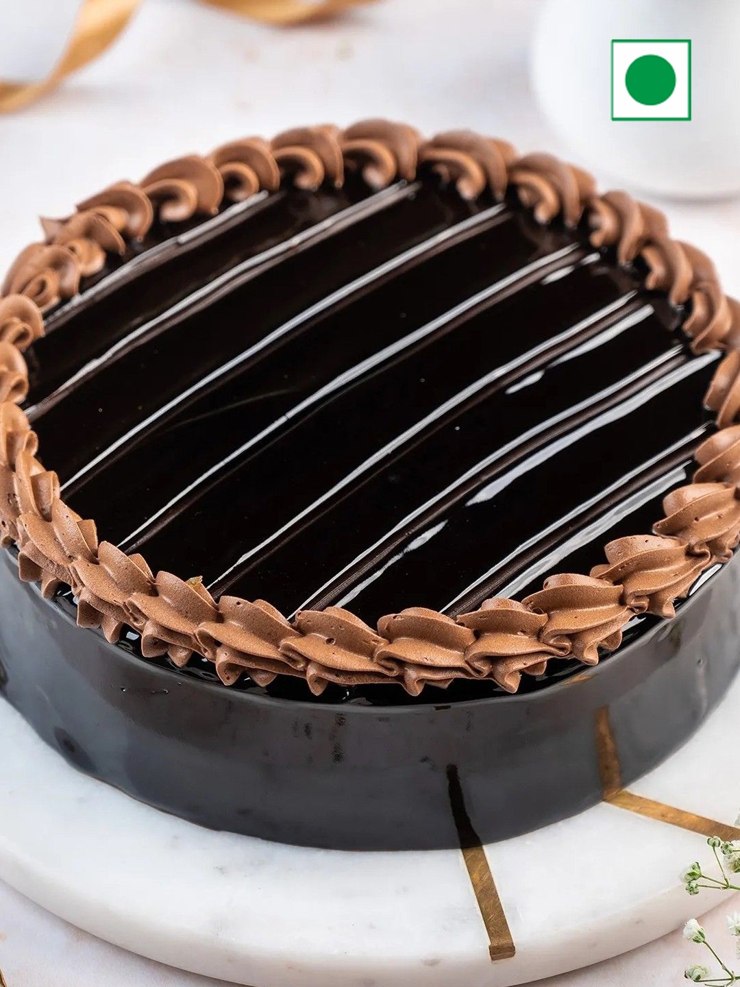

fnp Chocolate Royal Truffle Eggless Round Cake - 500g, Brown
