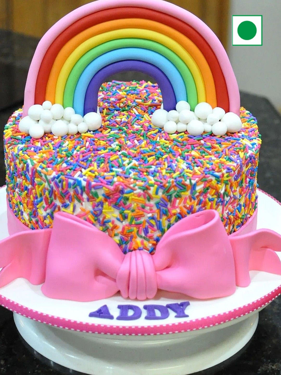 

fnp Rainbow Sprinkles Chocolate Flovour Eggless Round Cake 1Kg, Pink