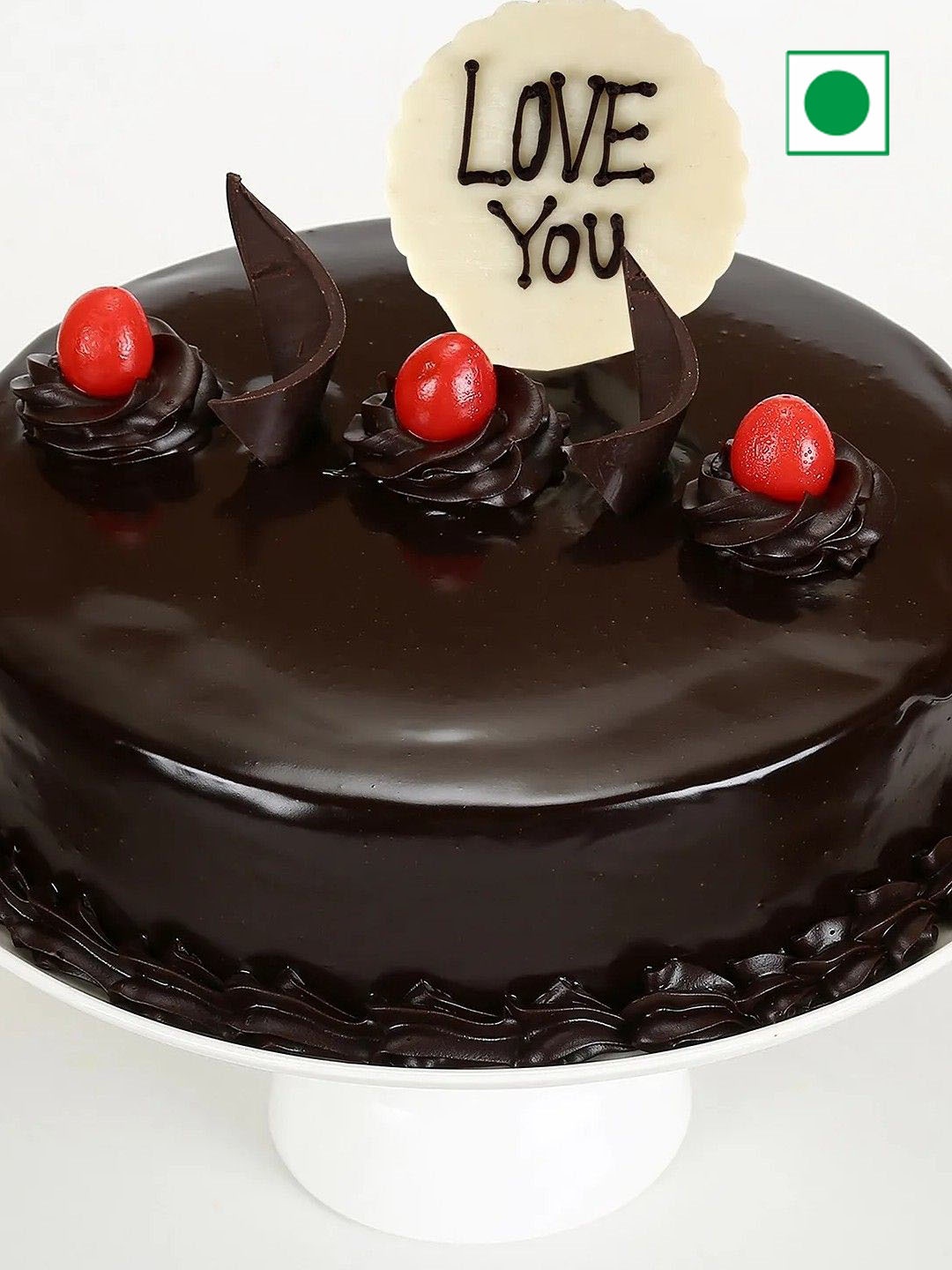 

fnp Chocolate Flavor Eggless Round Truffle Cake- 1kg, Brown
