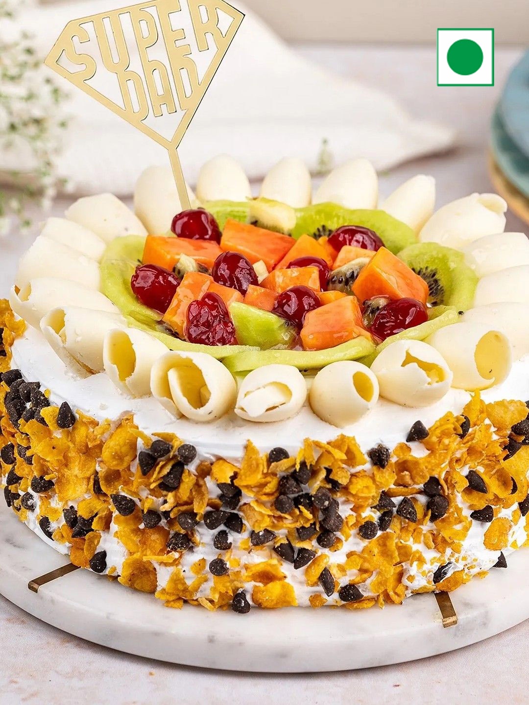 

fnp Pineapple Flavor Delight Eggless Round Cake - 1kg, Yellow