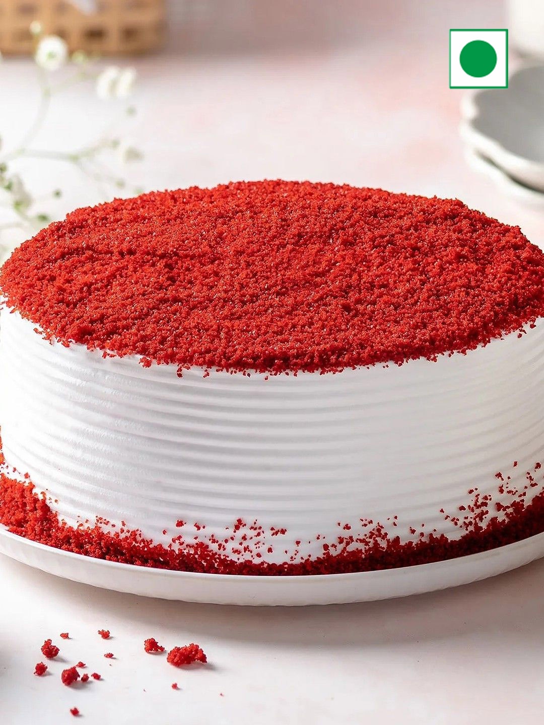 

fnp Red Velvet Flavor Eggless Round Cake -1kg