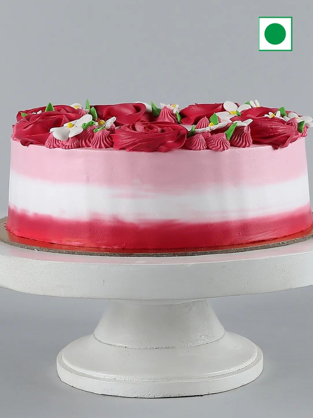 

fnp Chocolate Flavor Eggless Round Cake- 1 Kg, Red