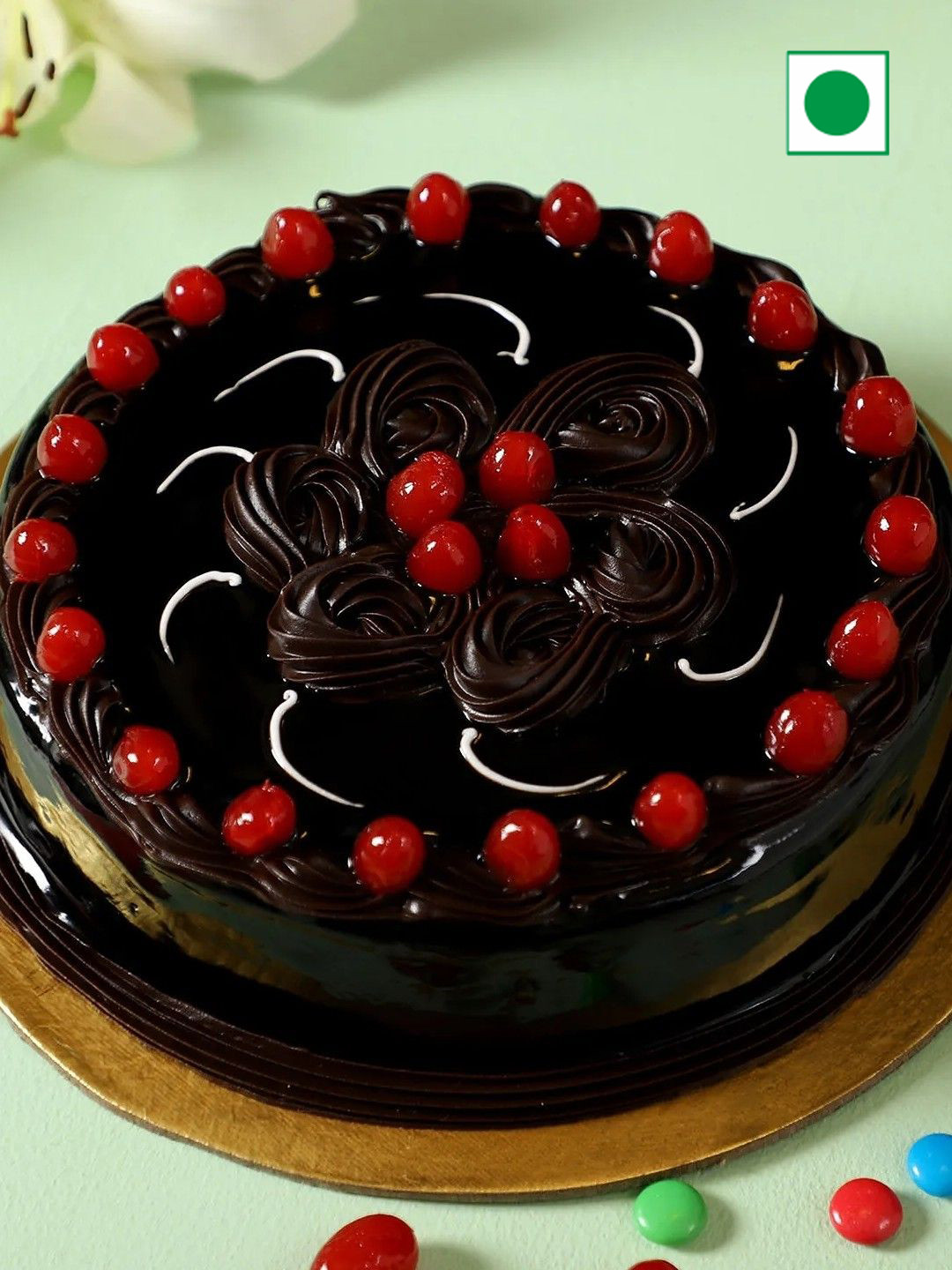 

fnp Truffle Flavour Eggless Round Cake-1kg, Brown