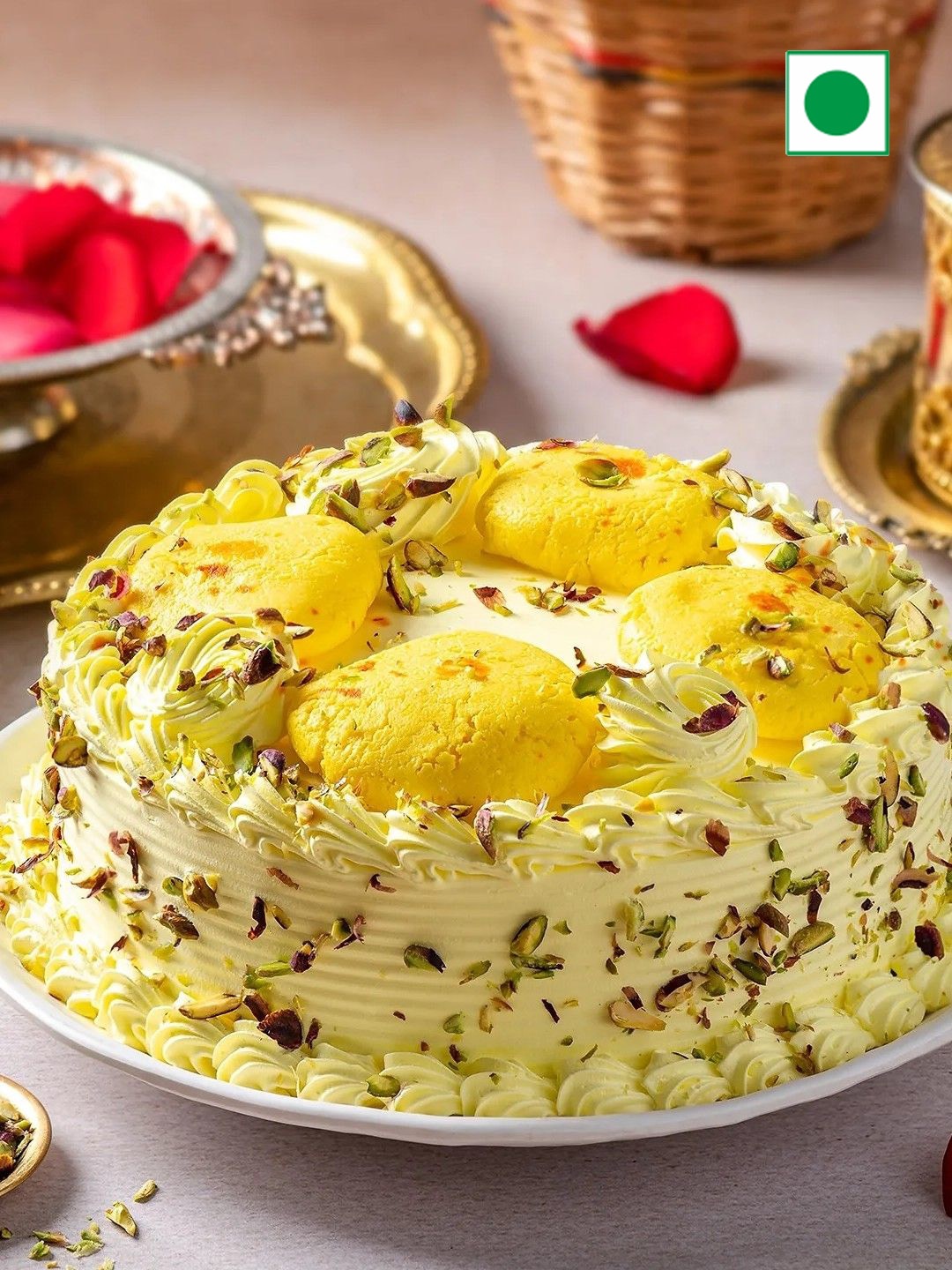 

fnp Butterscotch Flavor Eggless Round Cake -1Kg, Yellow