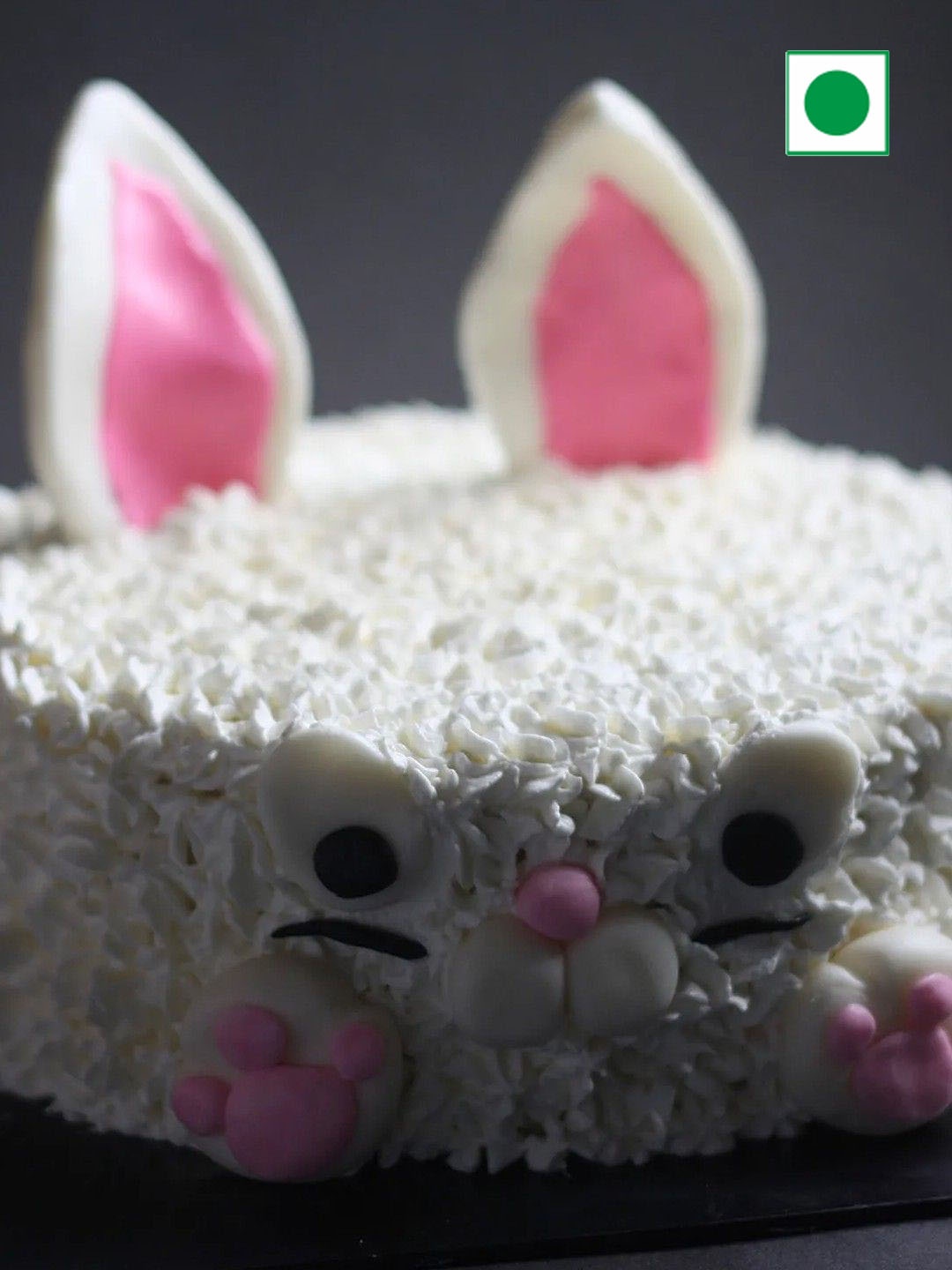 

fnp Bunny Chocolate Flavor Eggless Round Cake- 1kg, White