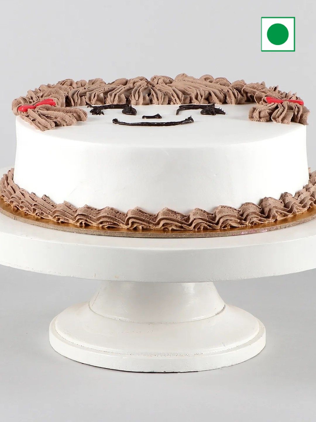 

fnp My Cute Love Chocolate Flavour Eggless Round Cake 1 Kg, White