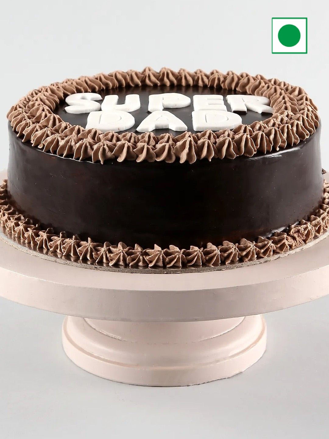 

fnp Chocolate Flavor Super Dad Eggless Round Cake - 500 g, Black