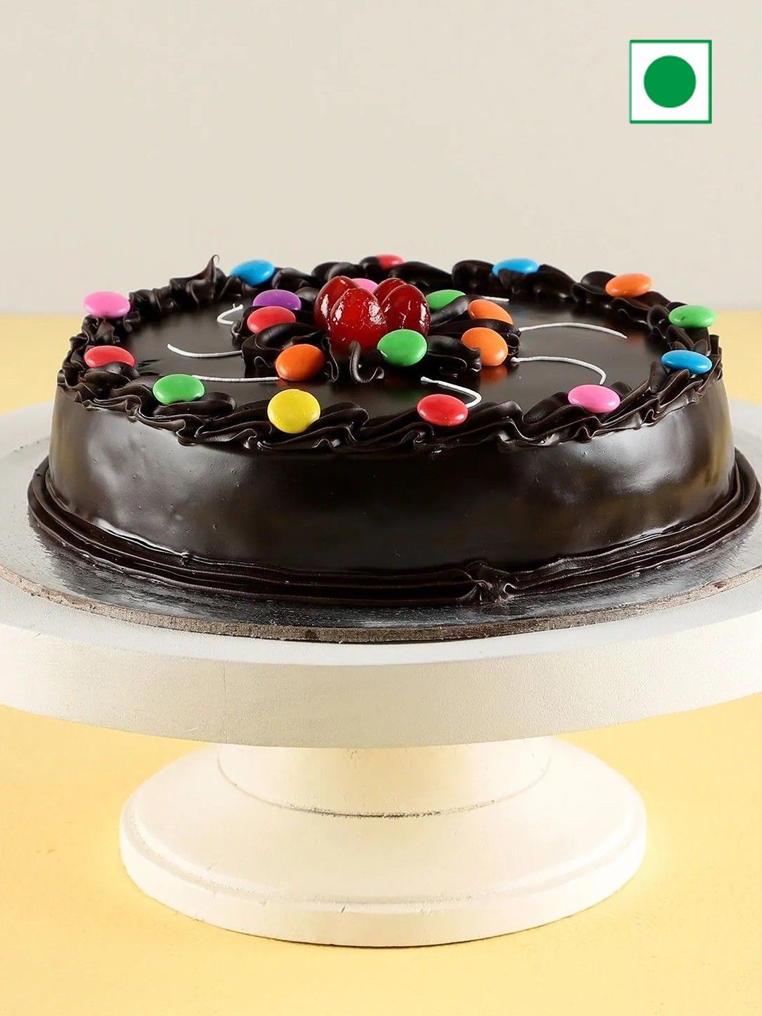 

fnp Swirl Of Gems Truffle Flavor Eggless Round Cake - 1Kg, Brown
