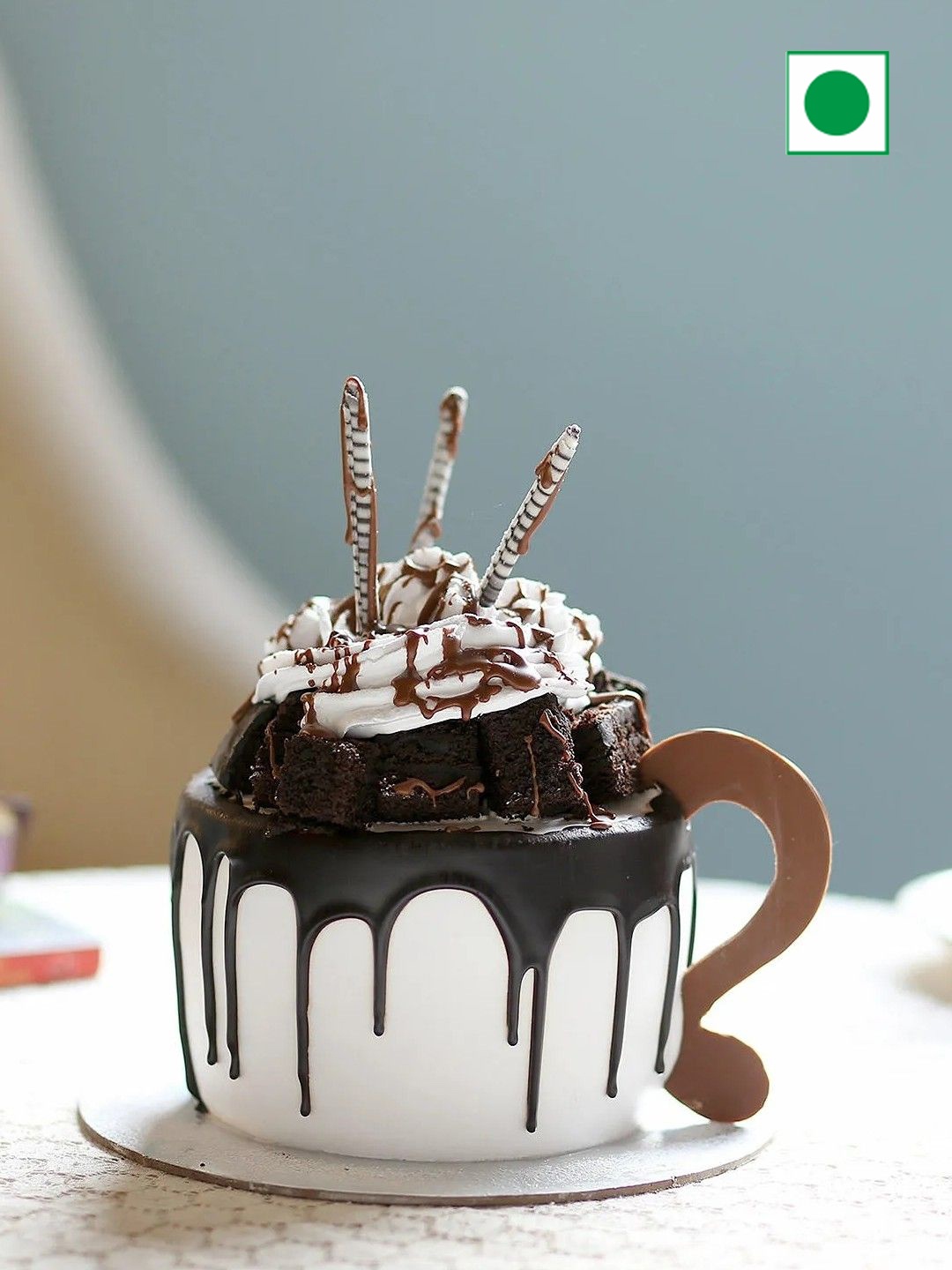 

fnp Black Forest Flavor Mug Shape Eggless Cake- 1Kg, Brown