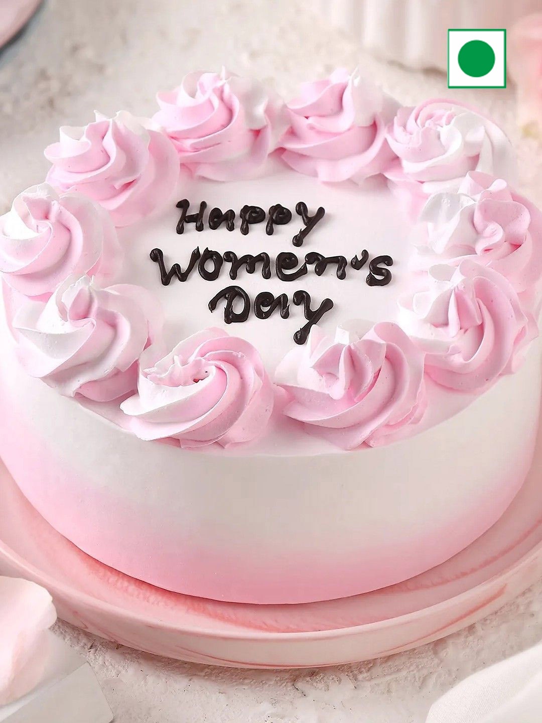 

fnp White Forest Flavor Eggless Round Cake - 500gm, Pink
