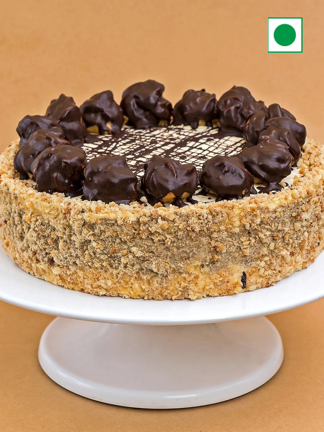 

fnp Butterscotch Flavor Eggless Round Cake- 500G, Brown