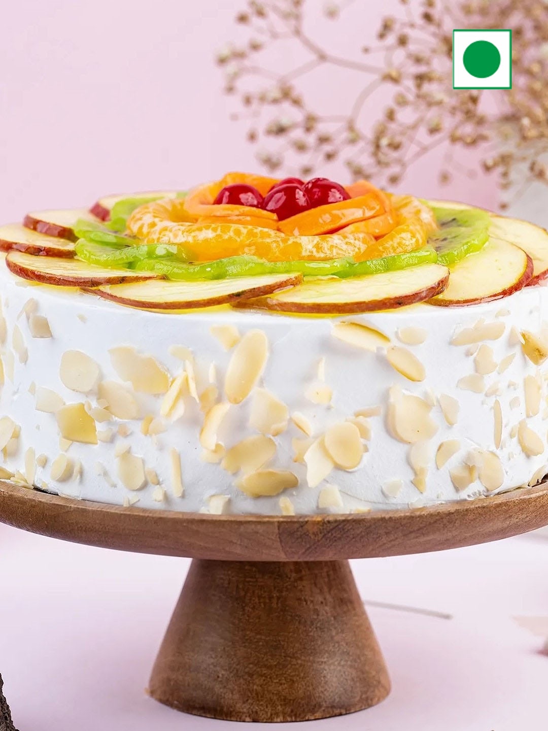 

fnp Creamy Vanilla Fruit Flover Cake Eggless Round Cake - 500gm, White
