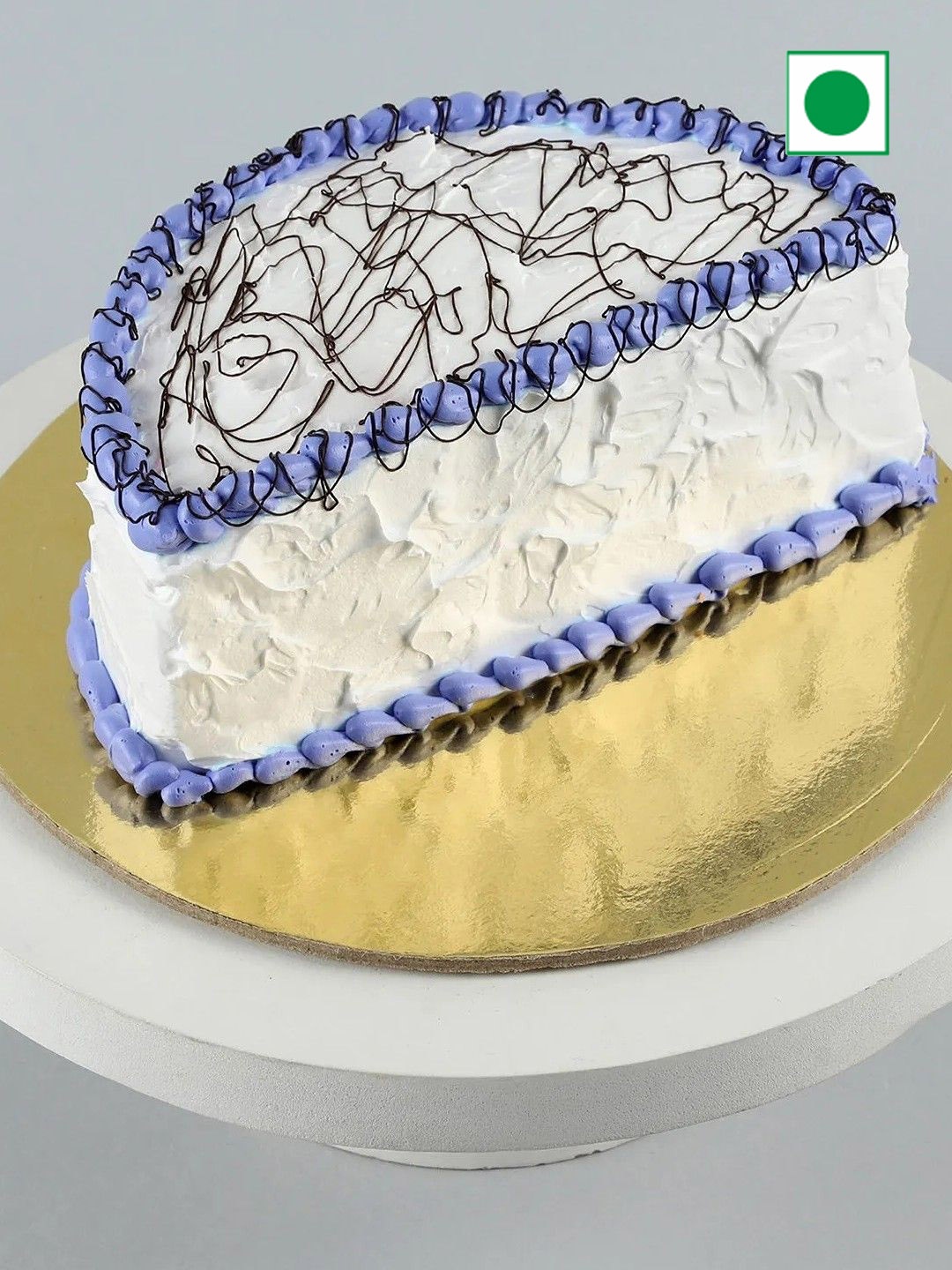 

fnp Chocolate Flavor Eggless Semi Circle Cake -1kg, White