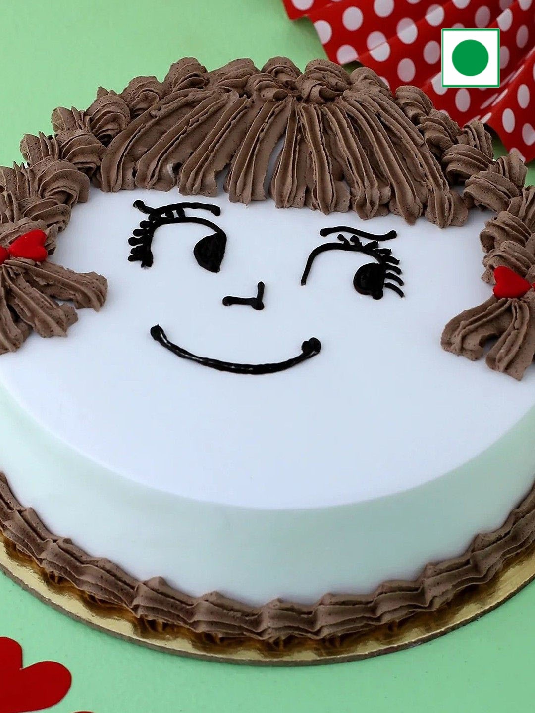 

fnp Chocolate Flavor Eggless Round Cake - 1Kg, White