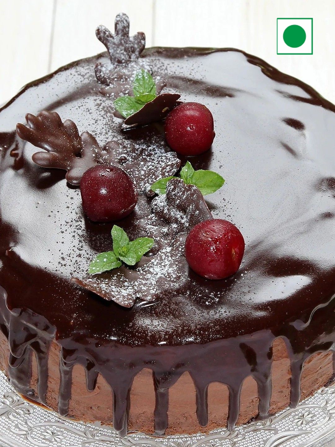 

fnp Chocolate Flavor Eggless Round Cake- 1kg, Brown