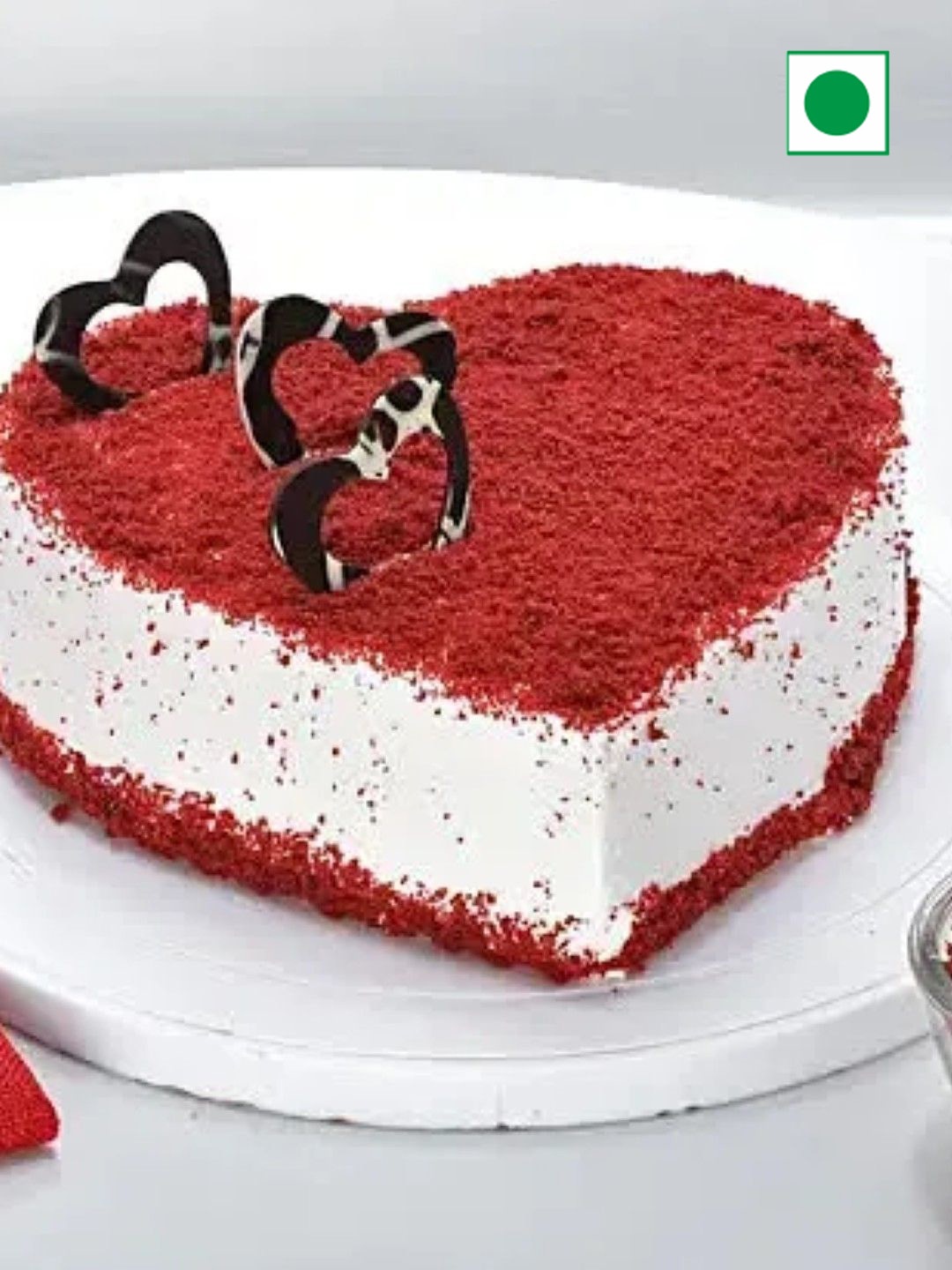 

fnp Red Velvet Flavor Eggless Heart Cake -1kg