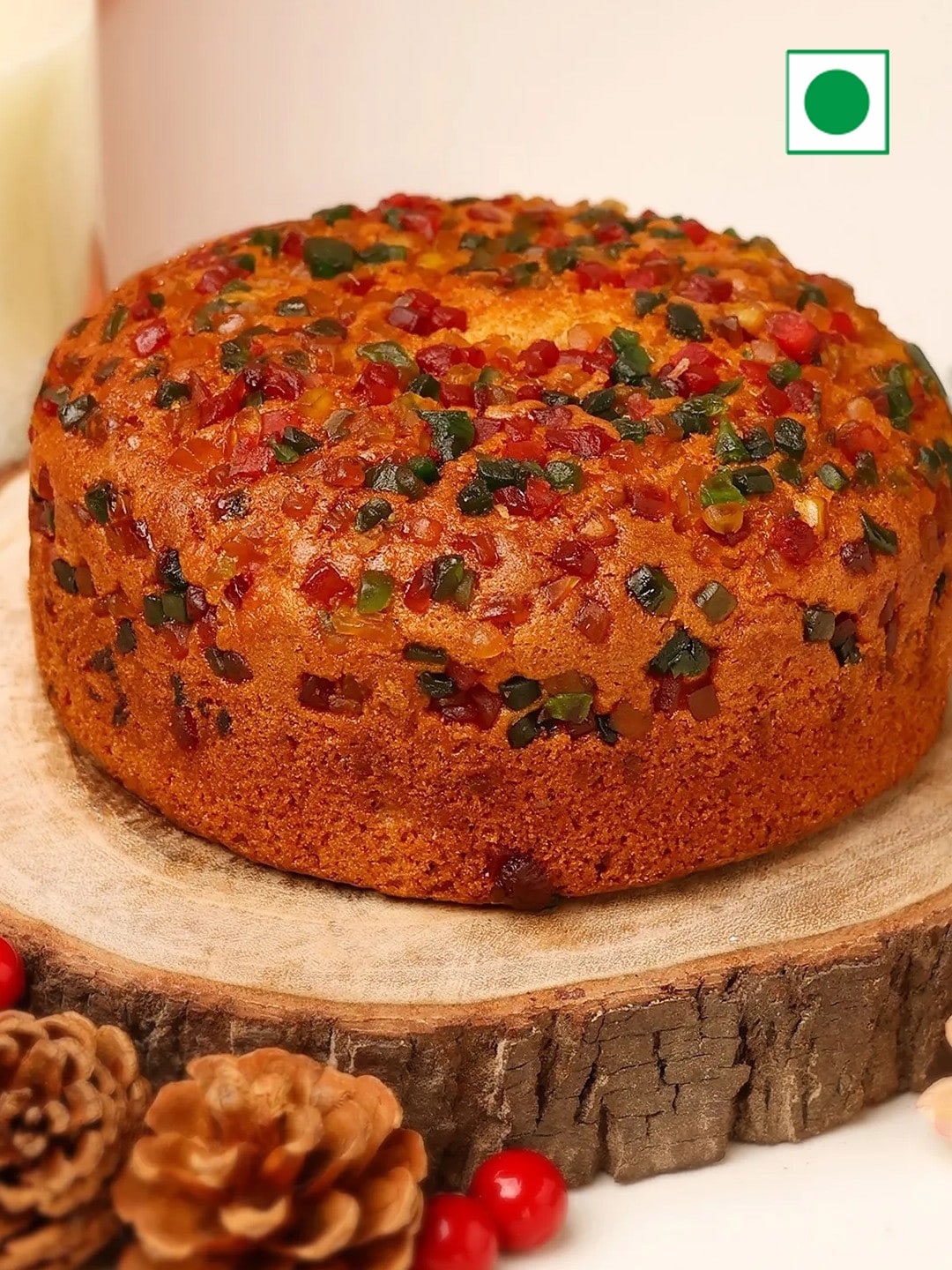 

fnp Fruit Flavor Flavour Eggless Round Dry Cake - 500g, Brown