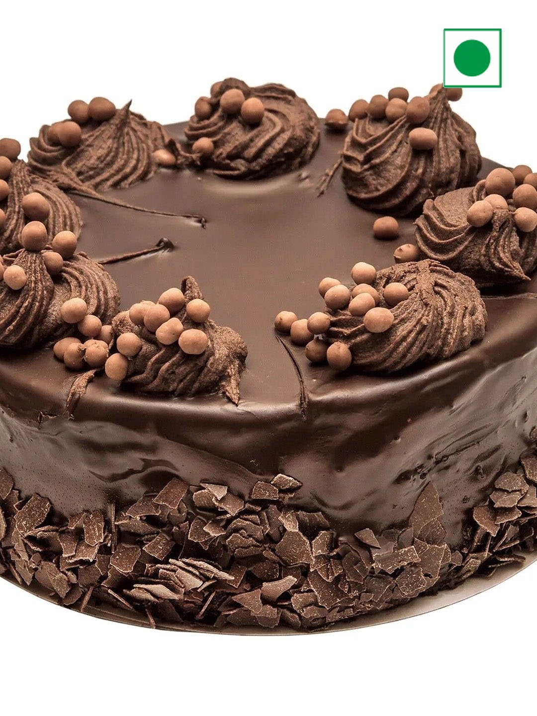 

fnp Chocolate Flavour Eggless Round Cake - 1 Kg, Brown