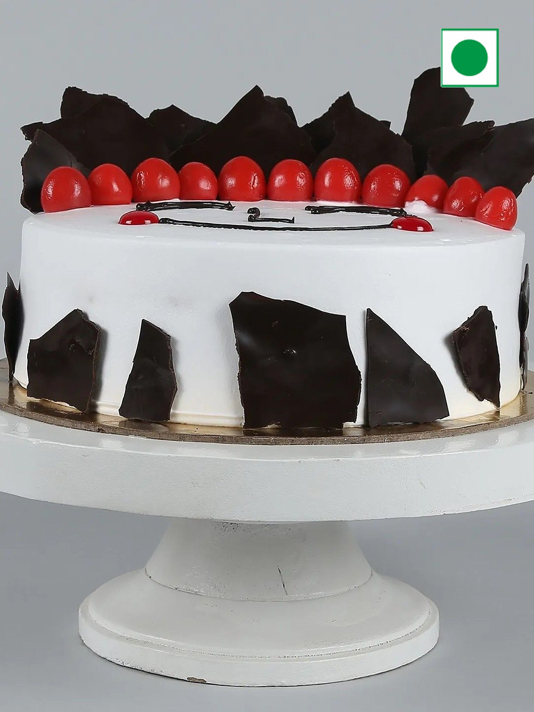 

fnp Black Forest Flavour Eggless Round Cake- 1kg, White